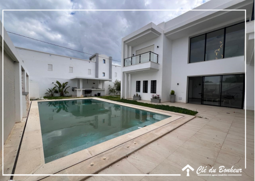 une superbe villa avec piscine à Hammamet - Bien immobilier à {"id":16,"country_id":219,"name":"NABEUL","slug":"nabeul"} - Agence Immobilière immo\'in